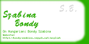 szabina bondy business card